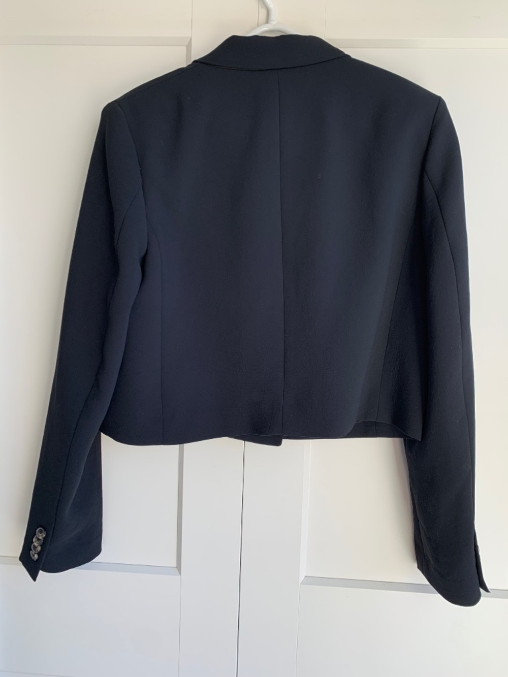 Aritzia Wilfred Cropped Navy Blazer Jacket Size 10 - Picture 3 of 8